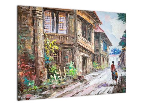 Obraz africkej dediny v tradičnom štýle