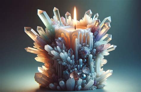 Rôzne druhy esoterických sviečok s bylinkami a kryštálmi