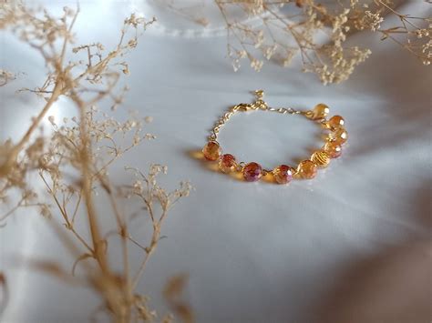 Krištáľový náramok s citrínom - detail korálok