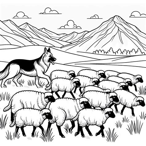 Ilustrácia Barana s baranicou a skupinou oviec