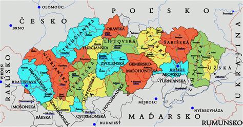 Mapa stredného Slovenska