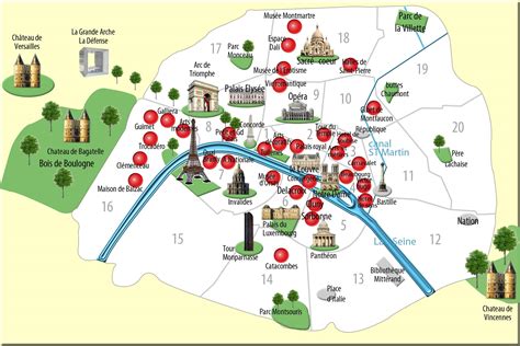 Mapa Paríža s vyznačenou katedrálou Notre Dame