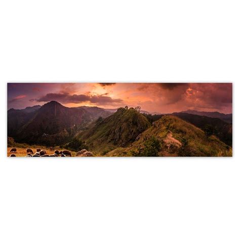 Krajina s lúkou a horami, symbolizujúca lásku Býkov k prírode