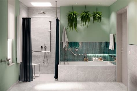 Osviežujúca kúpeľňa s rastlinami a jemným osvetlením