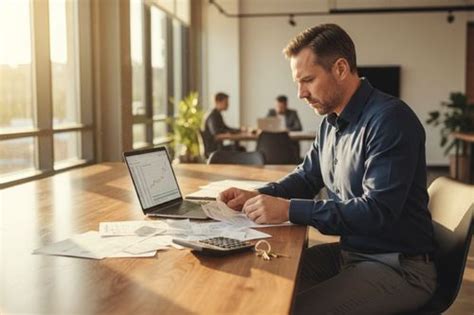 Muž pracujúci v kancelárii