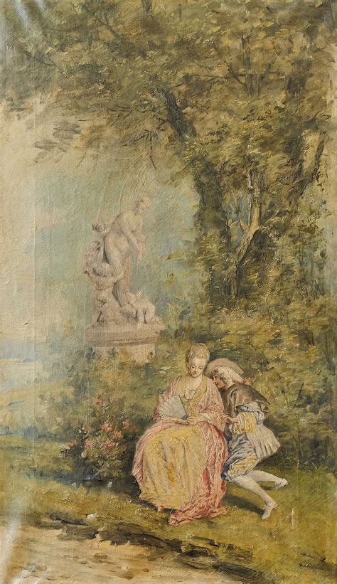 Romantická scéna s dvoma milencami v záhrade