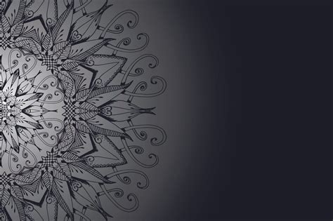 Čiernobiela mandala na tmavom pozadí