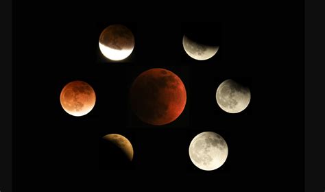 Mesiac v rôznych fázach