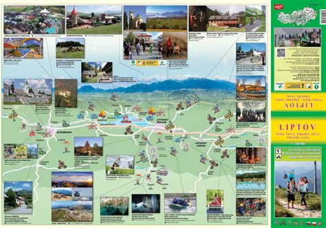 Mapa regiónu Liptov s vyznačenými wellness centrami