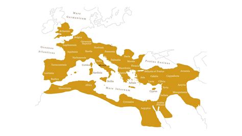 Mapa Rímskej ríše s vyznačenými centrami šírenia kresťanstva