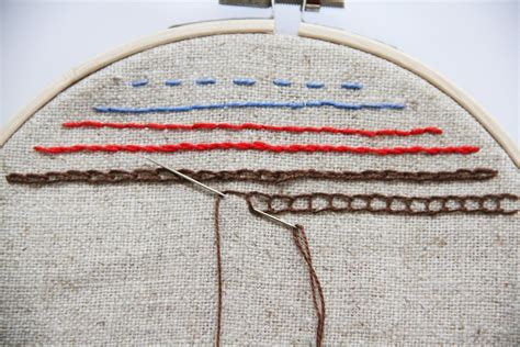 rôzne druhy vyšívacích stehov