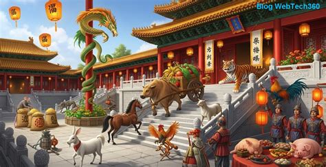 Ilustrácia dvanástich tibetských zvieracích znamení