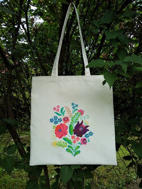 Ručne maľovaná plátená taška s mandalou