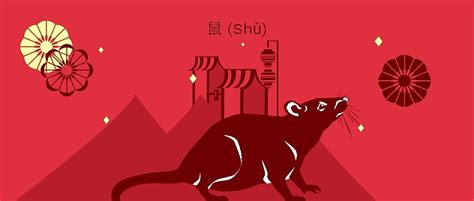 Ilustrácia potkana v čínskom štýle