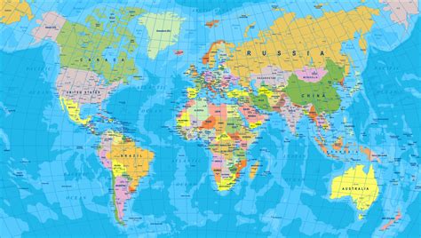 Mapa sveta s vyznačenými svetovými stranami a ich symbolikou vo Feng Shui