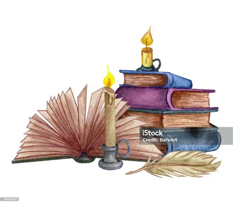 Otvorená kniha s horiacou sviečkou