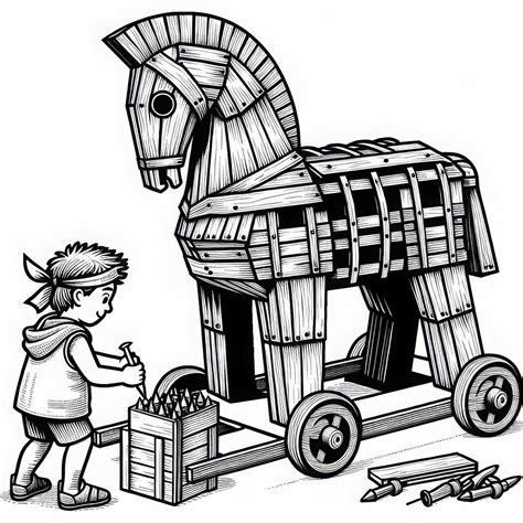 Replika Trójskeho koňa v Bouzove