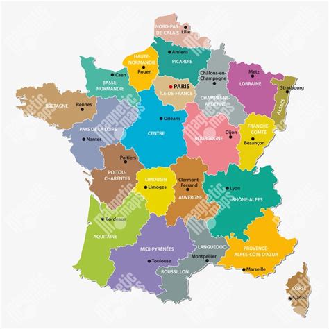 Mapa južného Francúzska s vyznačenými mestami Saint-Rémy-de-Provence a Salon-de-Provence