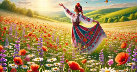 Symbolické zobrazenie jari s kvetmi a mladou ženou