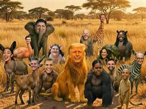 Symbolické vyobrazenie leva ako kráľa zvierat