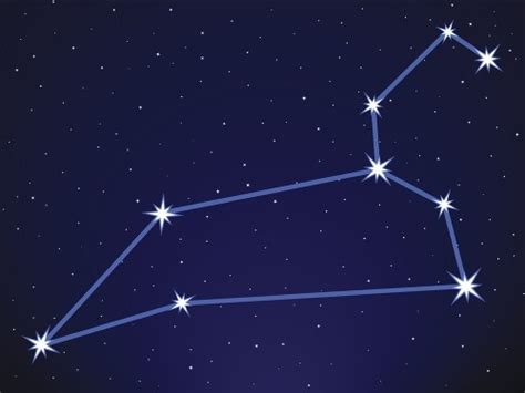 Hviezdy súhvezdia Lev tvoriace obraz leva