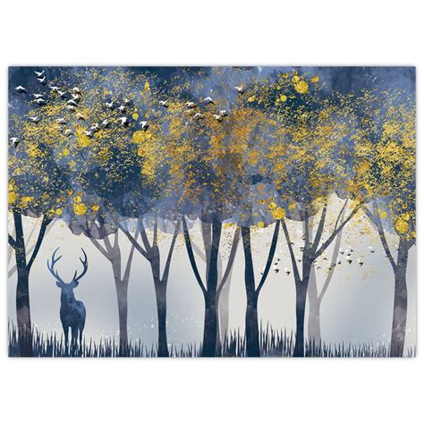 Ilustrácia jeleňa v lese