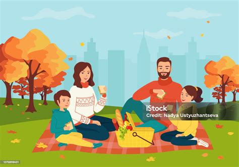 Ilustrácia rodiny hrajúcej sa v parku.