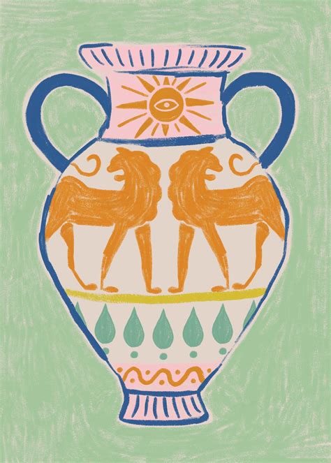 Antická grécka váza zobrazujúca Artemidu s jeleňom