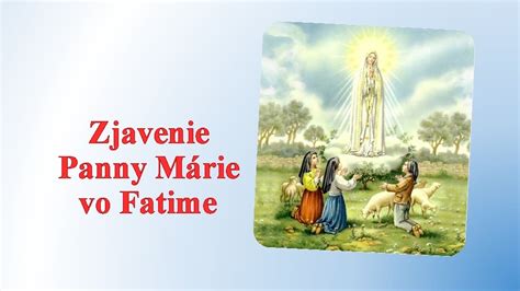 Ilustrácia zjavenia Panny Márie trom pastierikom vo Fatime
