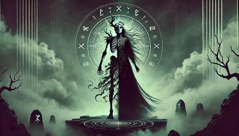 Zobrazenie germánskej bohyne Hel s rozdeleným telom