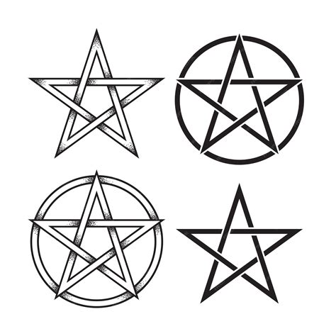 Ilustrácia pentagramu a obráteného pentagramu