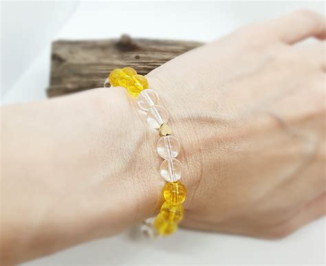 Náramok z krištáľu a citrínu