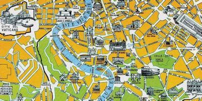 mapa Ríma s vyznačenými siedmimi pahorkami