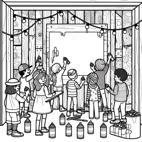 Deti maľujú drevenú mandalu