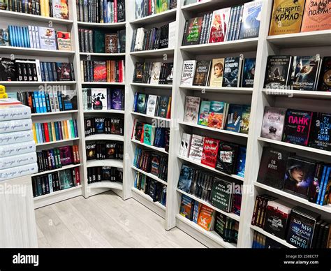 Bookstore shelves with diverse books