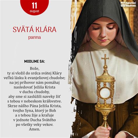 Ilustrácia svätej Kláry s monštranciou