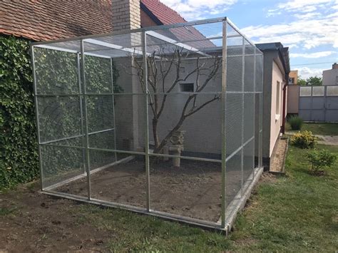 Chovateľská voliera s bielymi holubmi