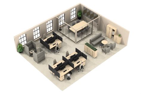 kancelária s optimálnym osvetlením a usporiadaním