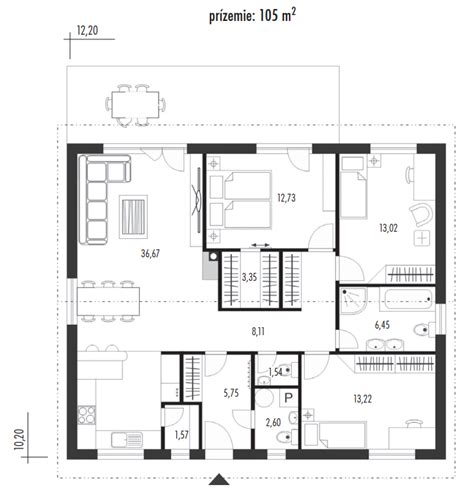znázornenie bagua mriežky aplikovanej na pôdorys domu
