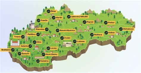 Mapa gréckokatolíckych eparchií na Slovensku
