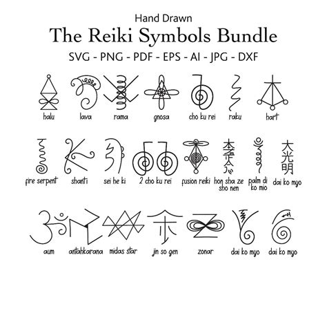 Reiki symbols and healing hands