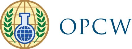 OPCW building and chemical weapon symbols