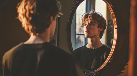 Mirror reflection of a person