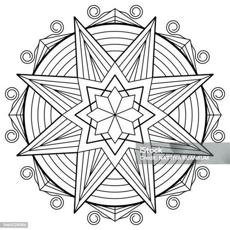 Vzor mandaly nakreslený ceruzou