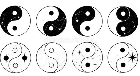 Yin Yang symbol with constellations