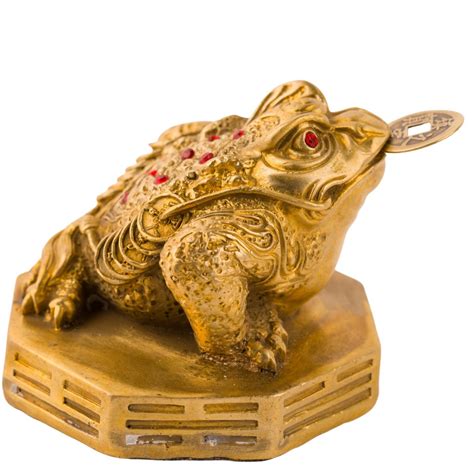 Zlatá trojnohá žaba s mincou