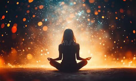 Woman meditating with inner light