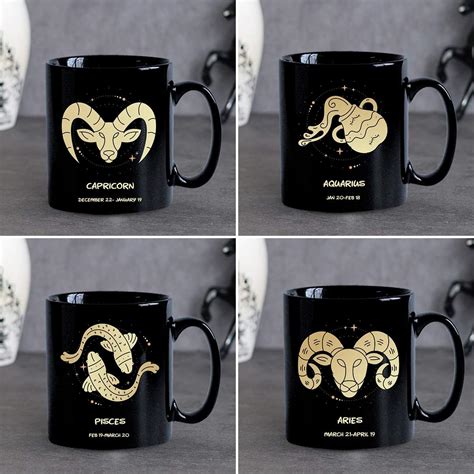 Zodiac sign porcelain mug design
