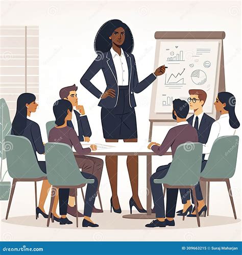 Woman confidently leading a meeting