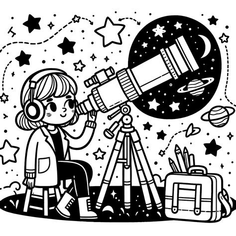 Ilustrácia ženy, ktorá sa pozerá na hviezdy